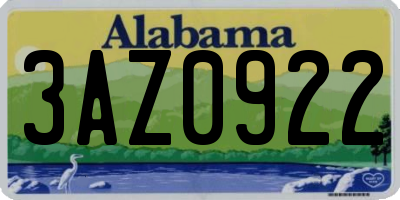 AL license plate 3AZ0922