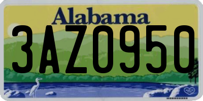 AL license plate 3AZ0950