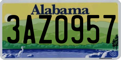 AL license plate 3AZ0957