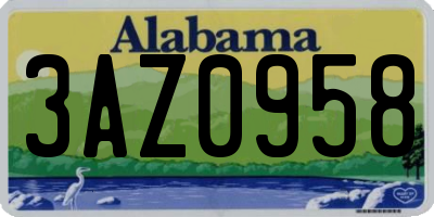 AL license plate 3AZ0958