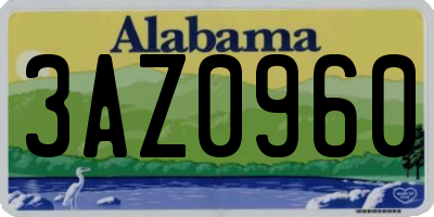 AL license plate 3AZ0960