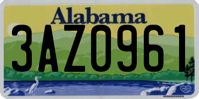 AL license plate 3AZ0961