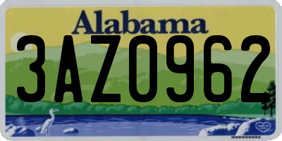 AL license plate 3AZ0962