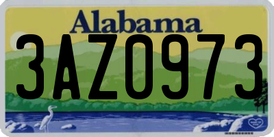 AL license plate 3AZ0973