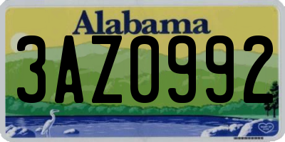 AL license plate 3AZ0992