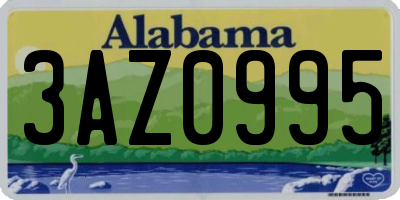 AL license plate 3AZ0995