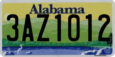AL license plate 3AZ1012