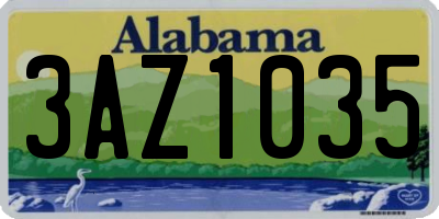 AL license plate 3AZ1035