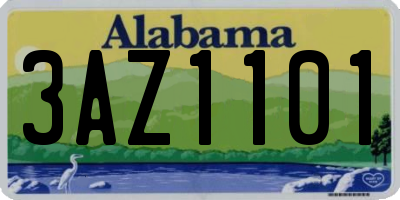 AL license plate 3AZ1101