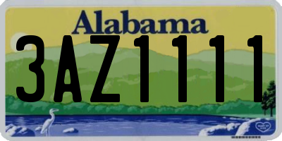 AL license plate 3AZ1111