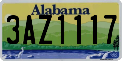 AL license plate 3AZ1117