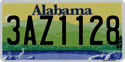 AL license plate 3AZ1128