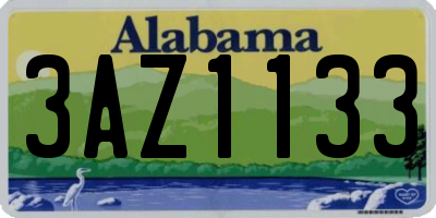 AL license plate 3AZ1133
