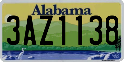 AL license plate 3AZ1138