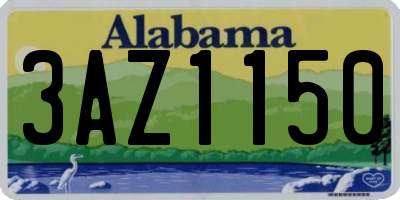 AL license plate 3AZ1150
