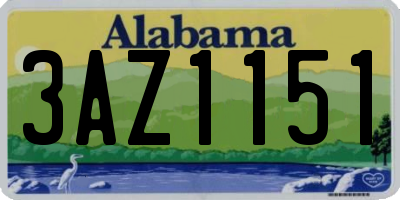 AL license plate 3AZ1151