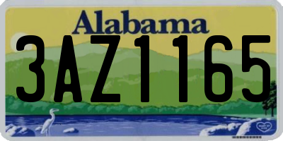 AL license plate 3AZ1165