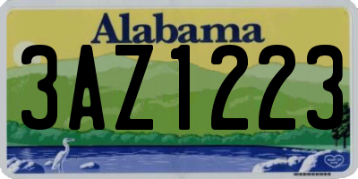 AL license plate 3AZ1223