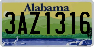 AL license plate 3AZ1316