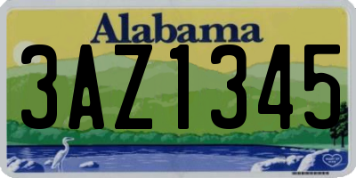 AL license plate 3AZ1345