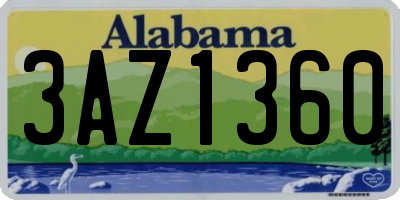 AL license plate 3AZ1360