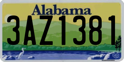 AL license plate 3AZ1381