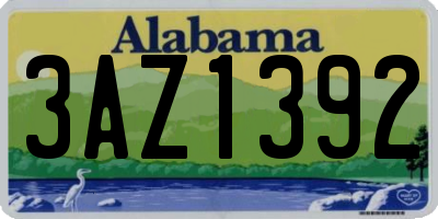 AL license plate 3AZ1392