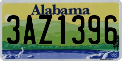 AL license plate 3AZ1396