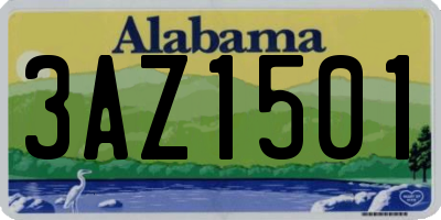AL license plate 3AZ1501