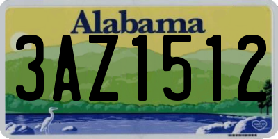 AL license plate 3AZ1512