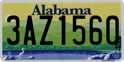 AL license plate 3AZ1560