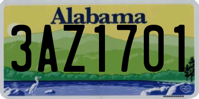 AL license plate 3AZ1701