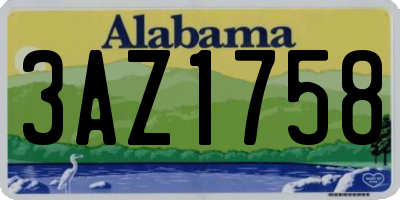 AL license plate 3AZ1758