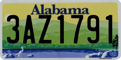 AL license plate 3AZ1791