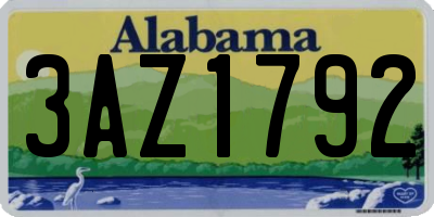 AL license plate 3AZ1792