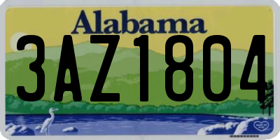 AL license plate 3AZ1804
