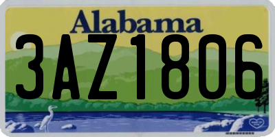 AL license plate 3AZ1806