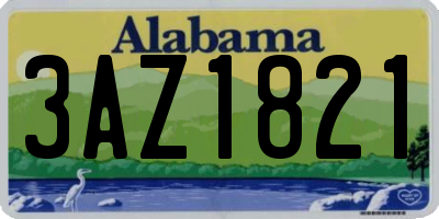 AL license plate 3AZ1821