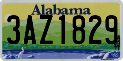 AL license plate 3AZ1829