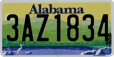AL license plate 3AZ1834
