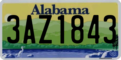 AL license plate 3AZ1843