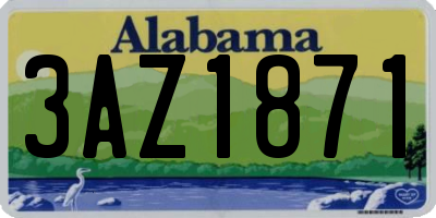 AL license plate 3AZ1871