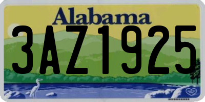 AL license plate 3AZ1925