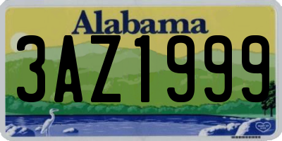 AL license plate 3AZ1999
