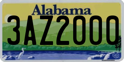 AL license plate 3AZ2000