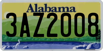 AL license plate 3AZ2008