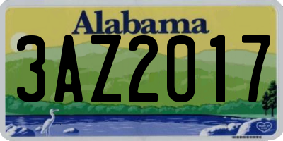AL license plate 3AZ2017