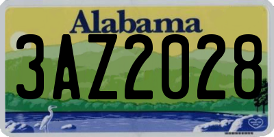 AL license plate 3AZ2028