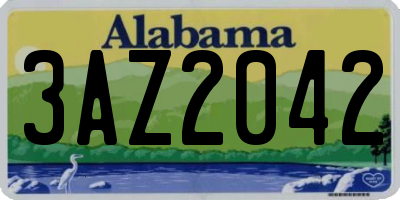 AL license plate 3AZ2042