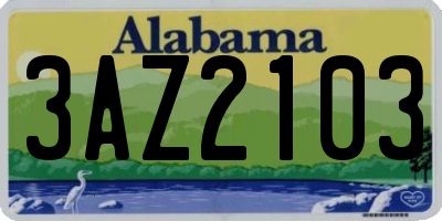 AL license plate 3AZ2103